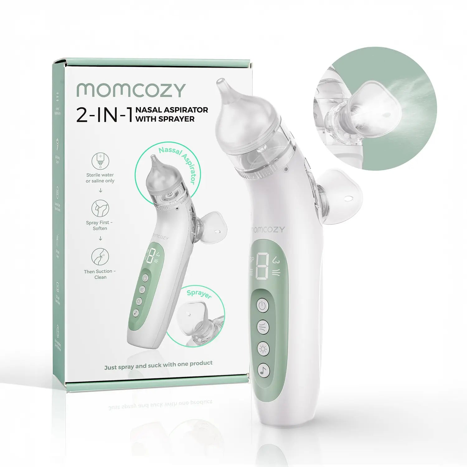 B-Ware Momcozy Nasensauger Nasensauger Inhalator 2in1 Silikonaufsatz Baby Zubehör
