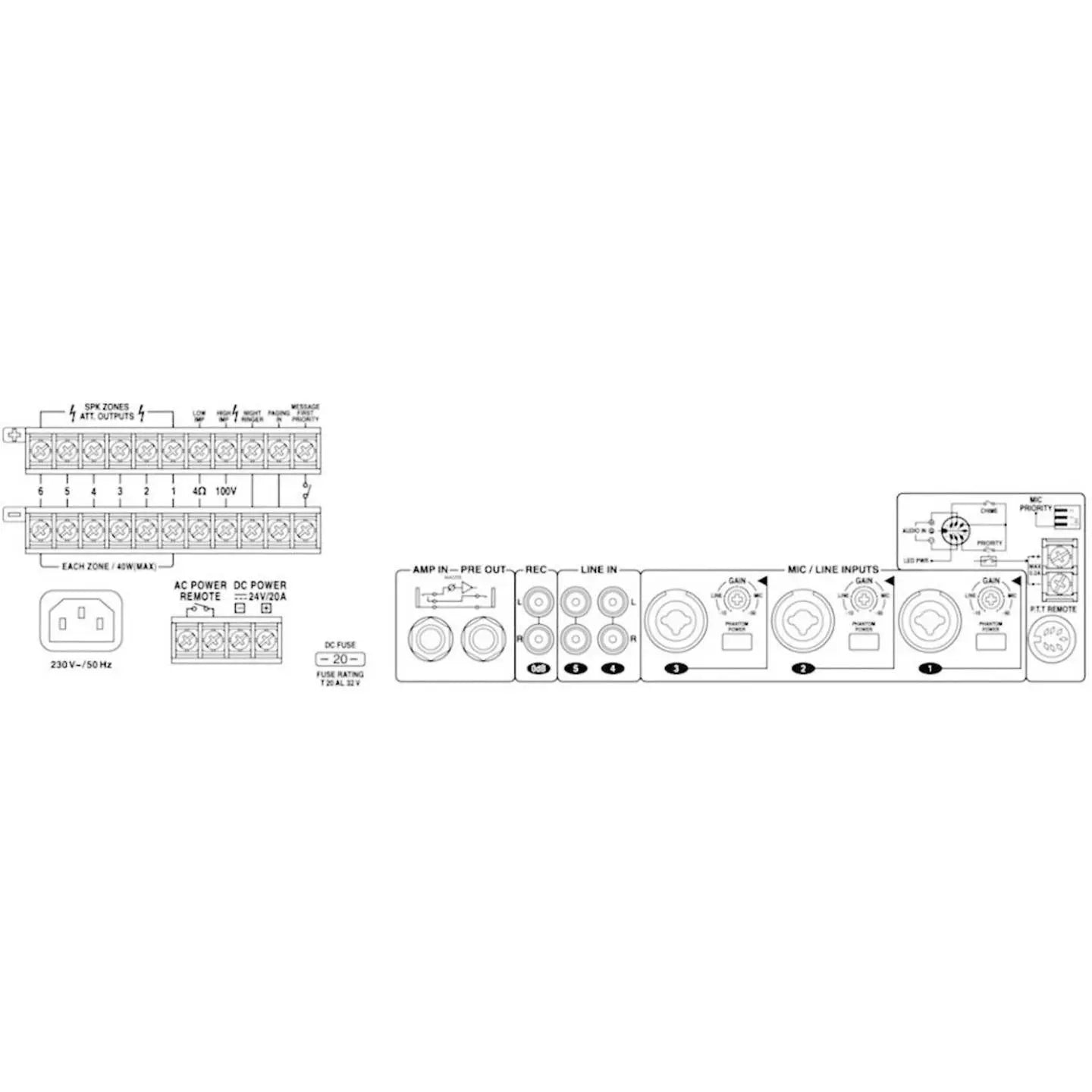 B-Ware Monacor Verstärker Mischverstärker Ela Mono Pa 6 Zonen Gong Notstrom Mikrofon  - 4007754199017