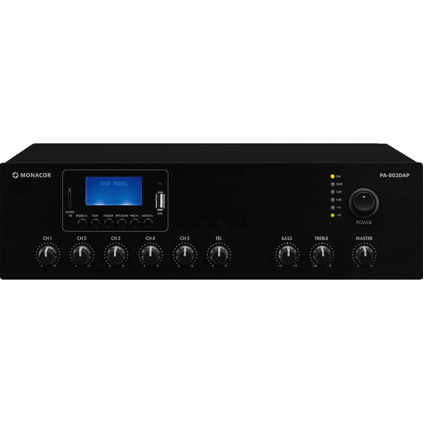 MONACOR Verstärker Mischverstärker Audio ELA Mono Mischpult Bluetooth MP3 Radio - 4007754276015
