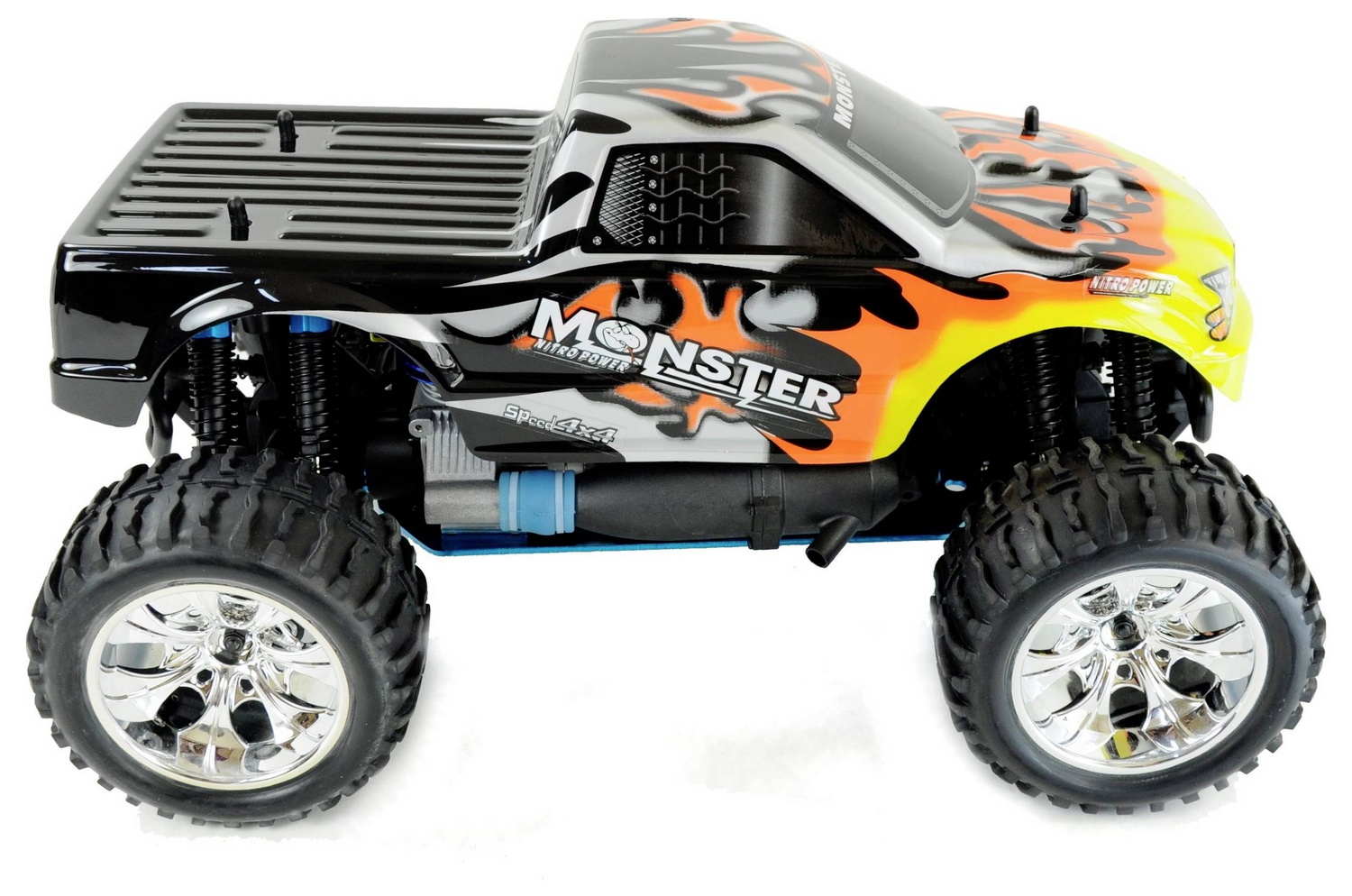 Amewi Monstertruck Rc Auto Nitro 4 Wd 1:10 3,0ccm Schwarz 70km/H Modellauto Truck B-Ware - 4260189060424