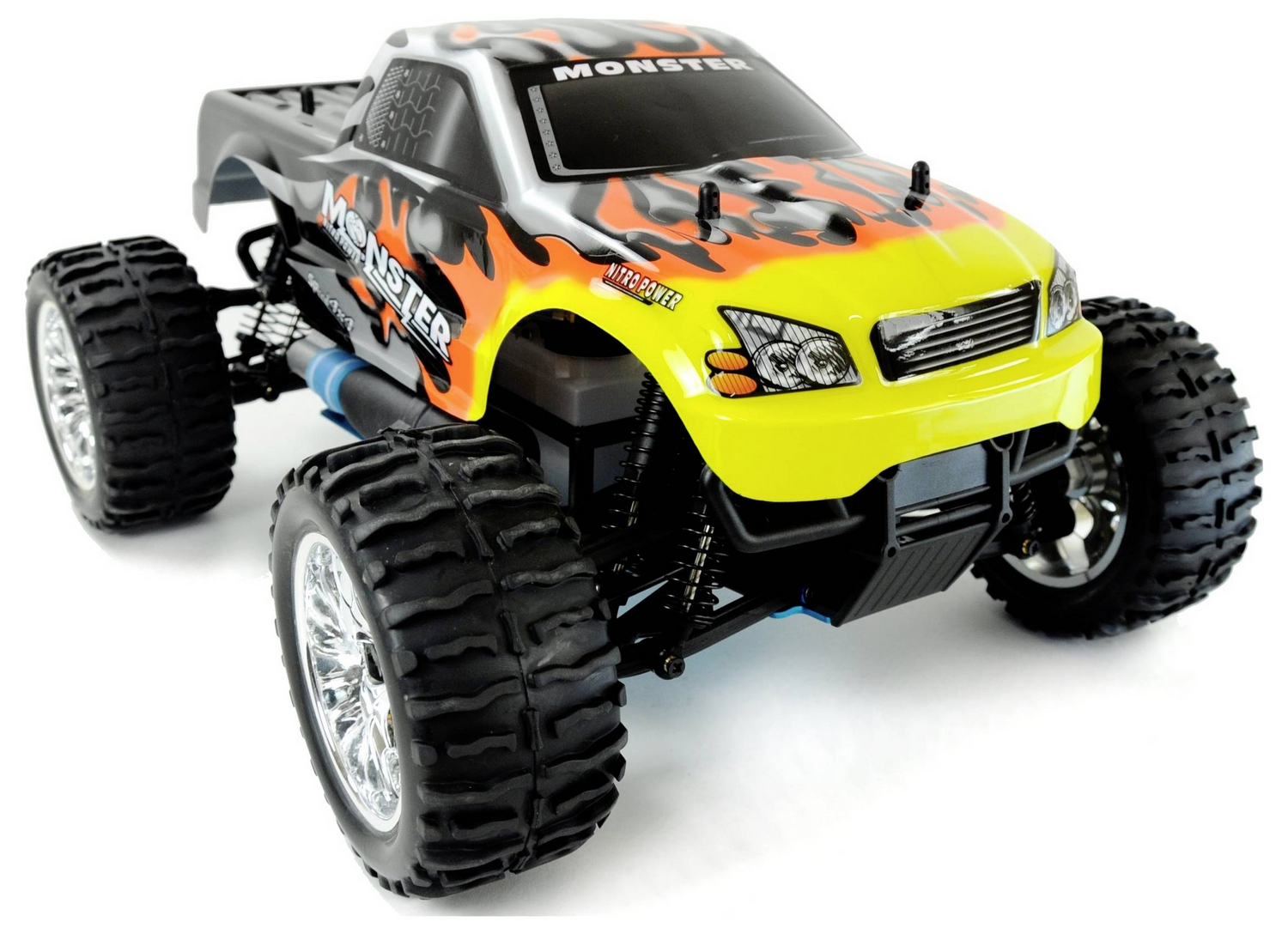 Amewi Monstertruck Rc Auto Nitro 4 Wd 1:10 3,0ccm Schwarz 70km/H Modellauto Truck B-Ware - 4260189060424