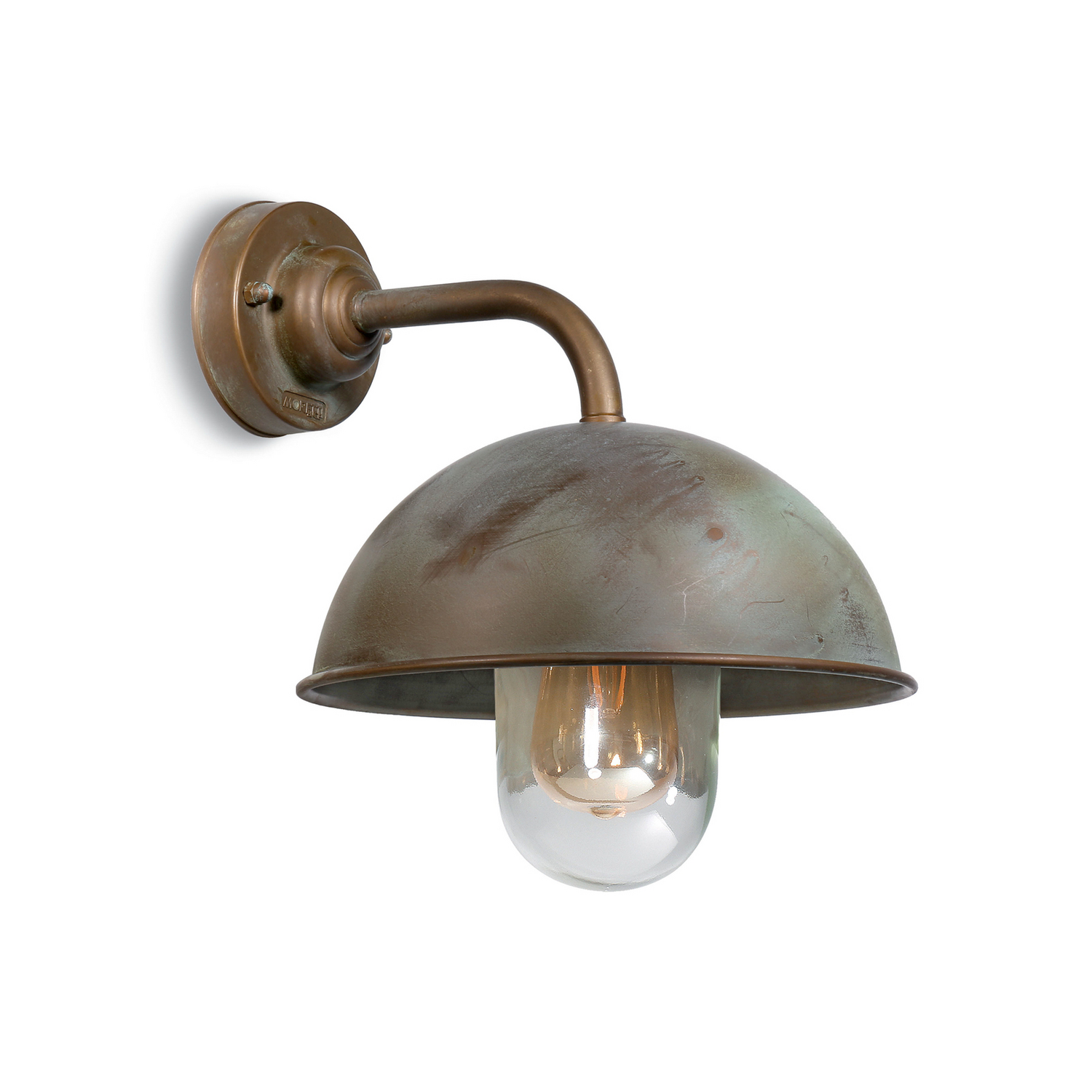 Moretti Luce Wandleuchte Lampe Circle 3239 Altmessing Messing E27 Ip44 Gerade B-Ware - 8021035022265