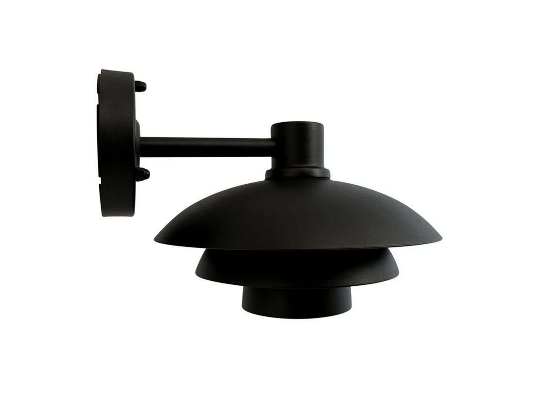 Dyberg Larsen Außenwandlampe Morph Wandleuchte ø24cm Lampe E14 Schwarz Metall B-Ware - 5704709082316