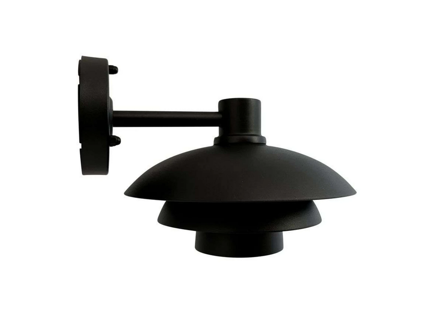 Dyberg Larsen Außenwandlampe Morph Wandleuchte ø24cm Lampe E14 Schwarz Metall B-Ware - 5704709082316