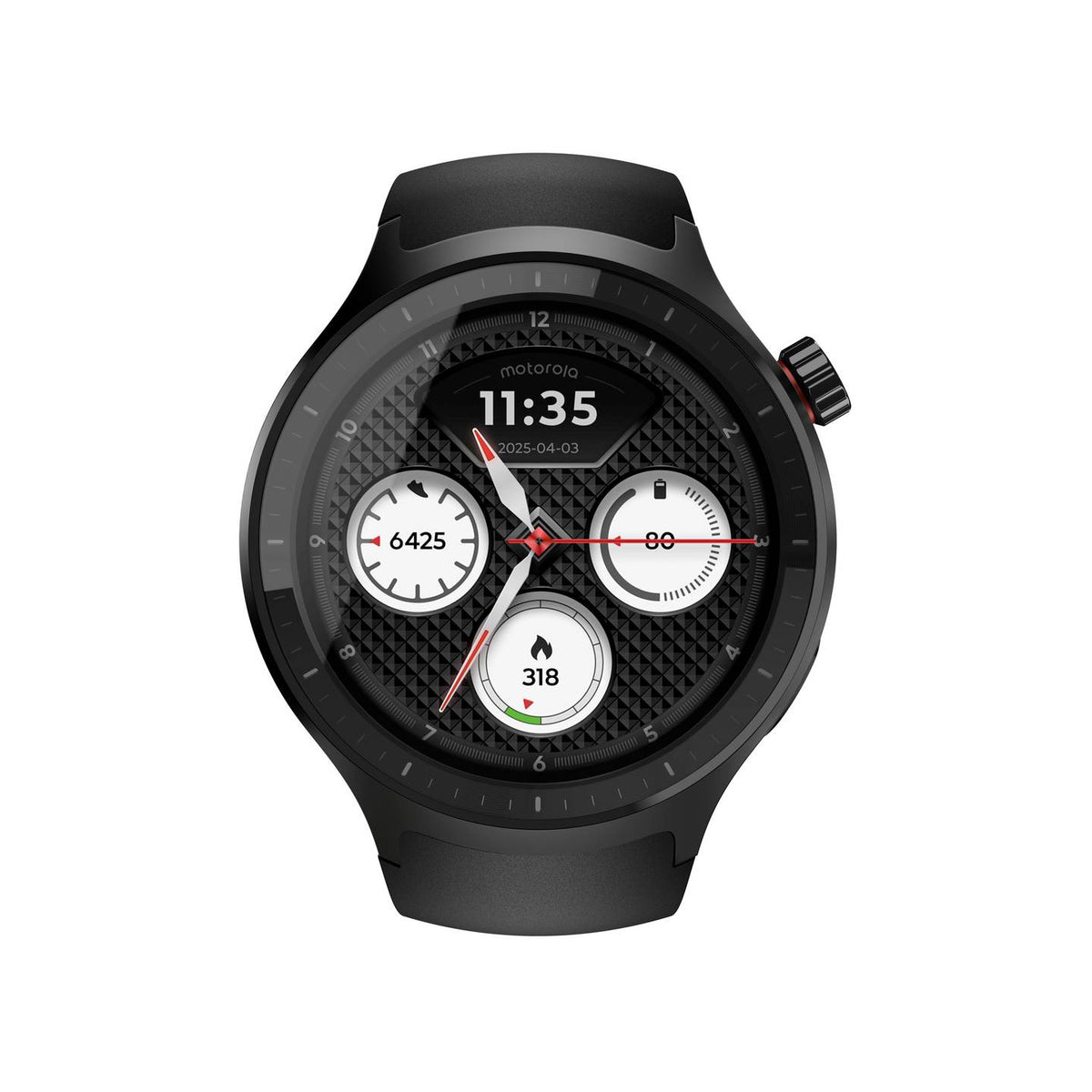 Motorola Smartwatch Uhr Moto Watch Basic Schwarz Silikonarmband AlwaysOn Display - 0840493615073