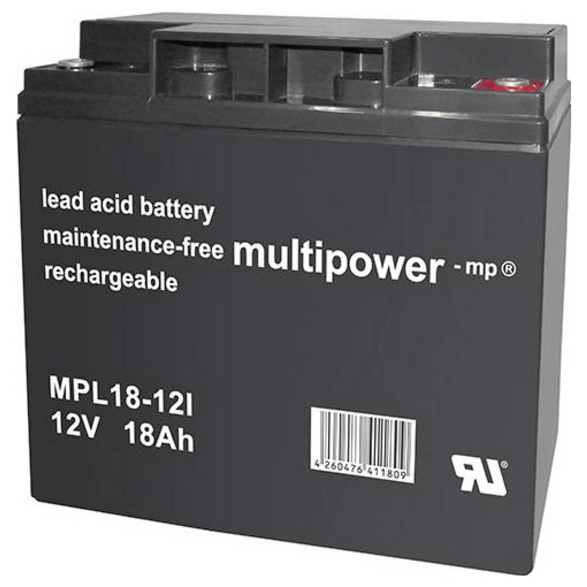 Multipower Bleiakku Akku Speicher MPL18-12 blei-vlies agm wiederaufladbar - 4260476411809