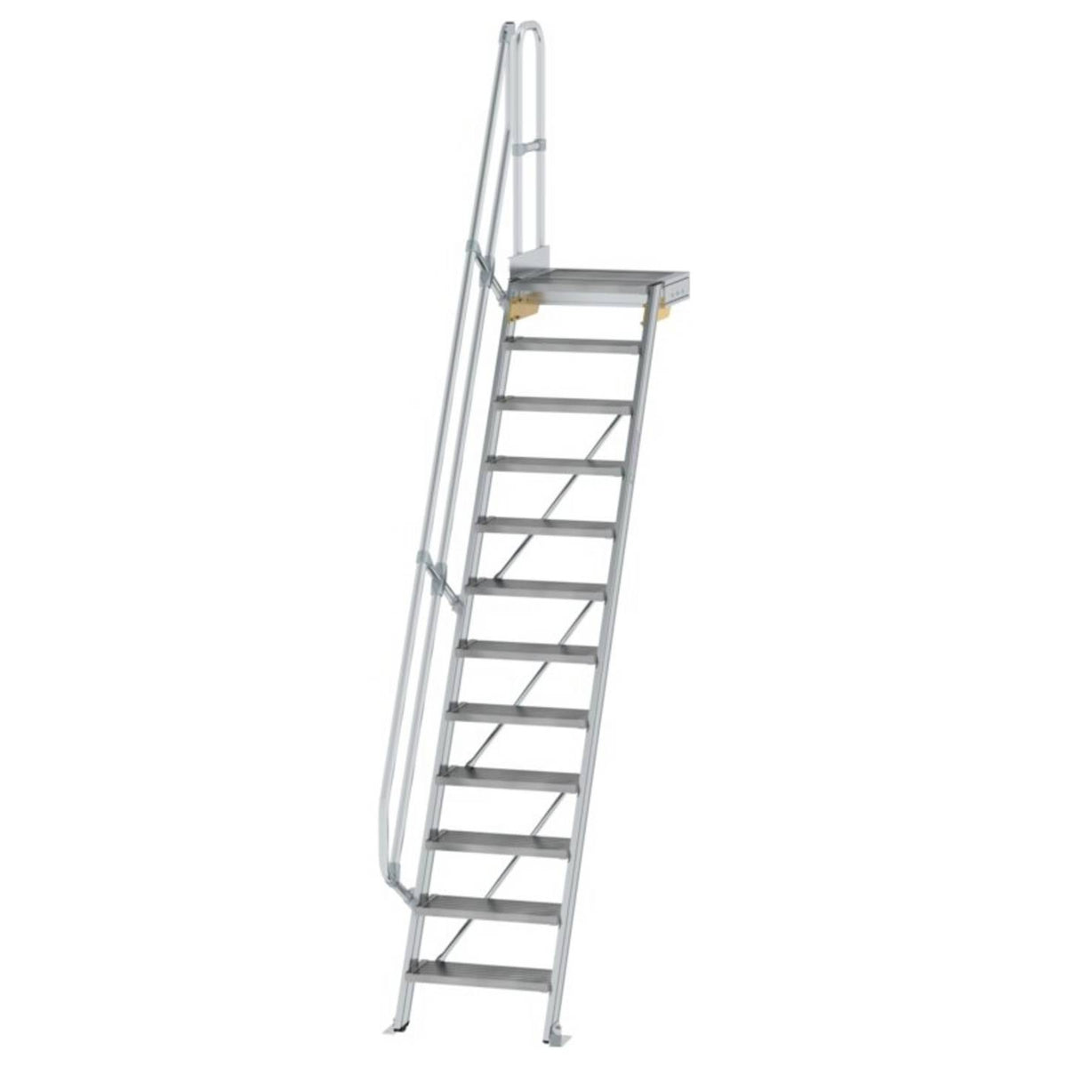 Munk Treppe Leiter Plattform Aluminium Stufenbreite 600mm Höhe 4000mm Montage - 4031405003729