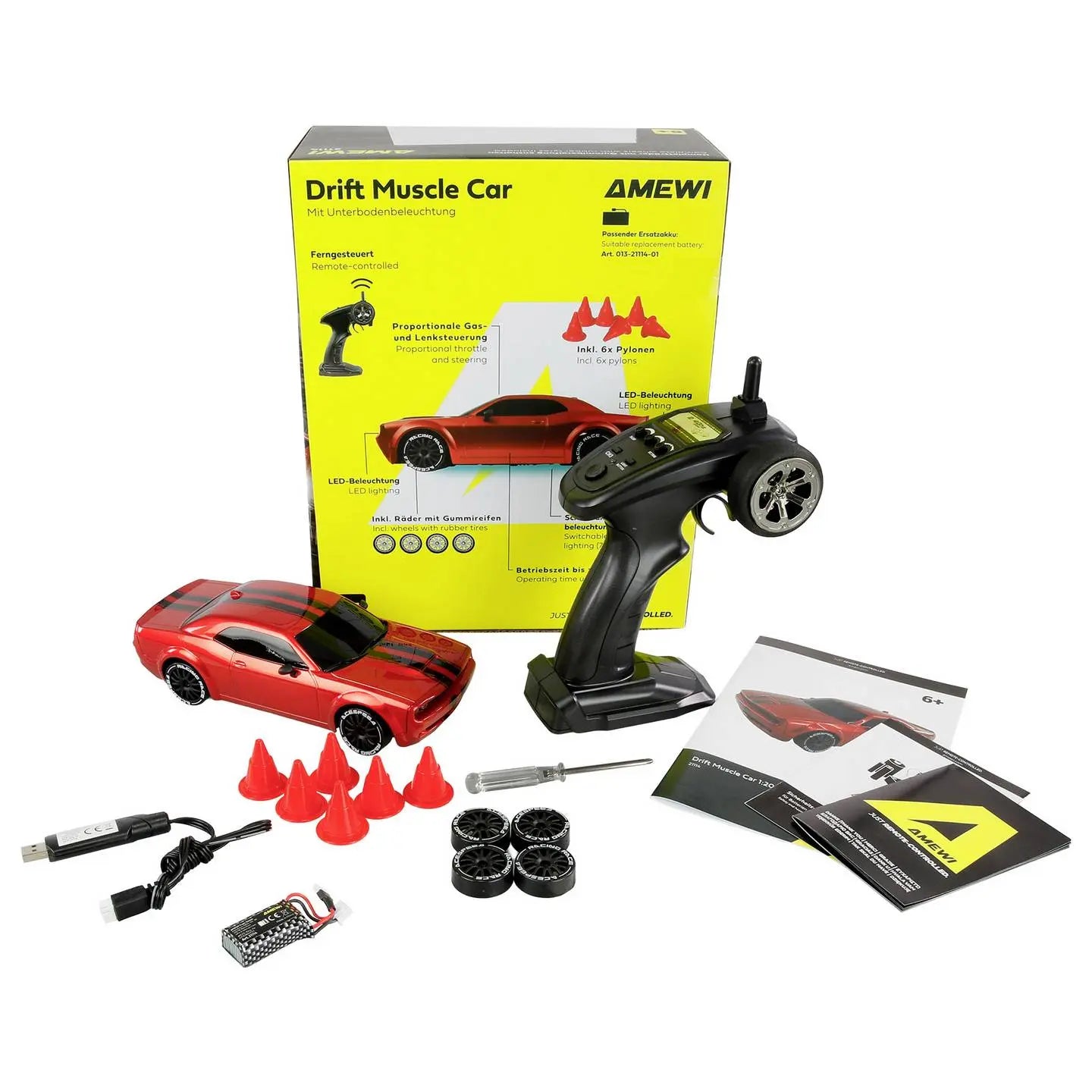 B-Ware Amewi Modellauto Rc Auto Straßenmodell Onroad Drift 4 Wd Rtr Elektro Rot601 - 4262500341939