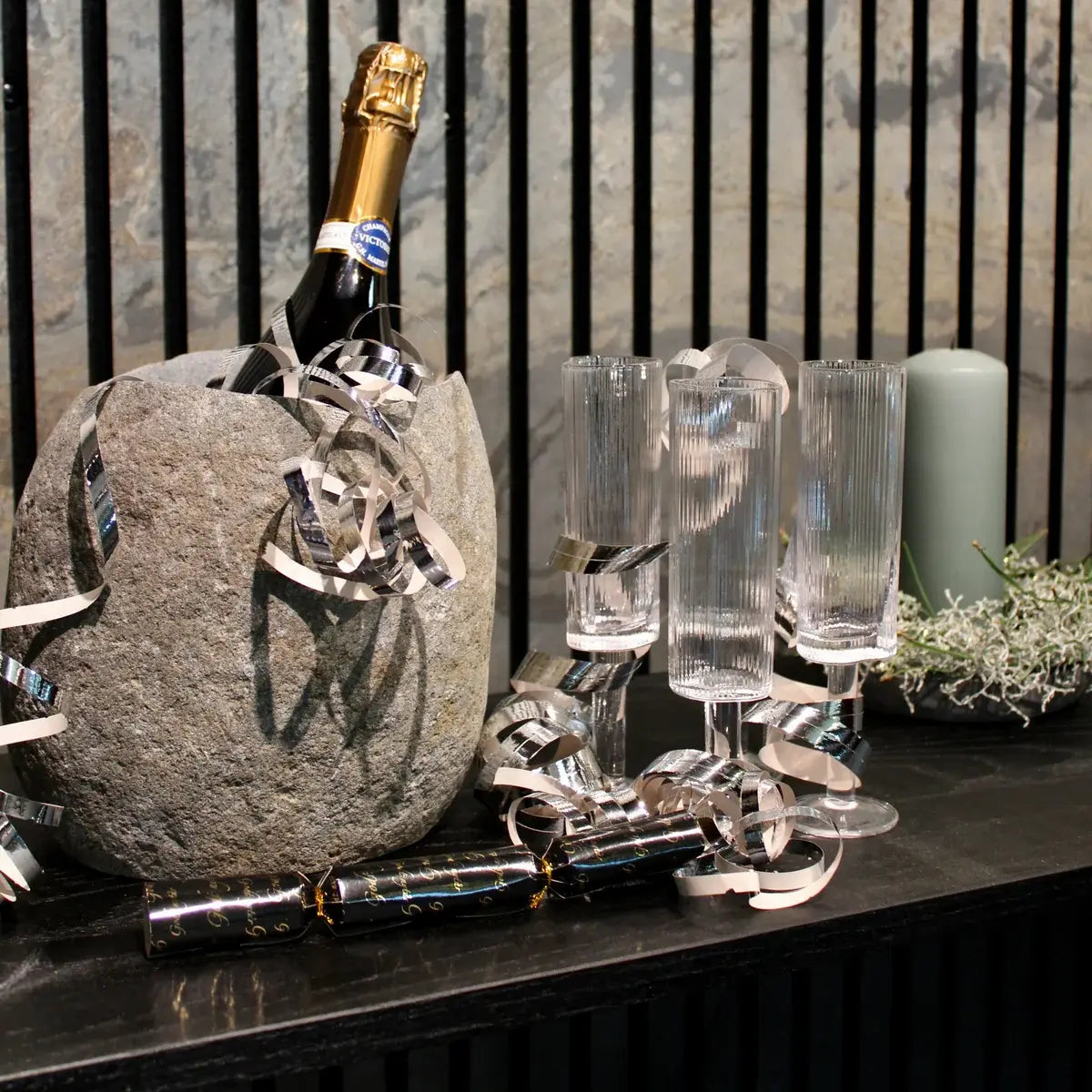 B-Ware Muubs Weinkühler Flaschenkühler Wein Valley Grau Natur Tischaccessoire Steinzeug - 5711973034972