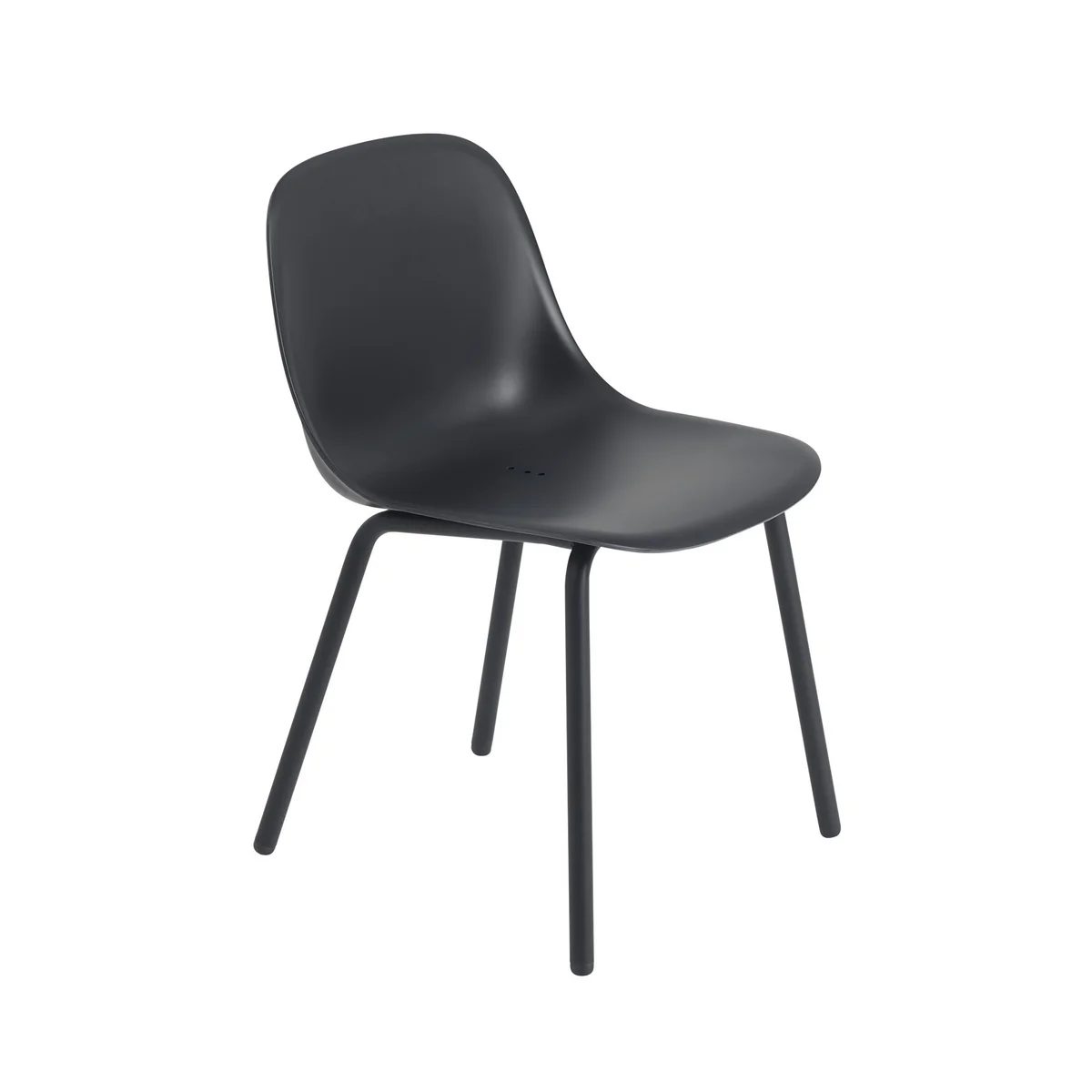 B-Ware Muuto Fiber Outdoor Stuhl Gartenstuhl Sitz Kunststoffgleiter Anthrazit Schwarz  - 5713295094917