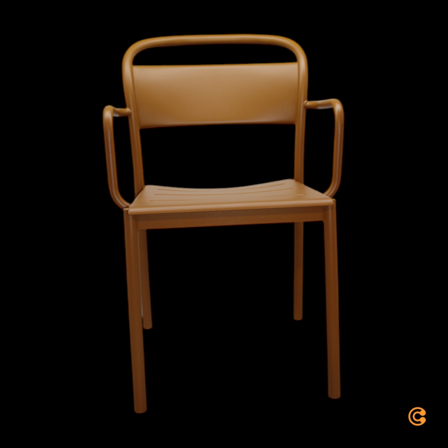 Muuto Linear Steel Armchair Armlehnenstuhl Stuhl Küchenstuhl Burnt Orange B-Ware - 5713294764309