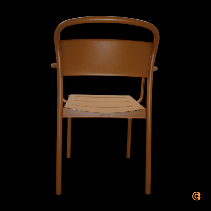 Muuto Linear Steel Armchair Armlehnenstuhl Stuhl Küchenstuhl Burnt Orange B-Ware - 5713294764309