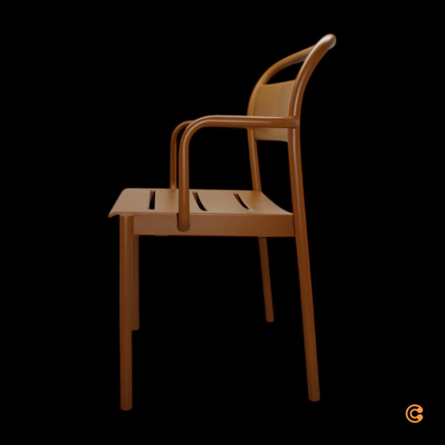 Muuto Linear Steel Armchair Armlehnenstuhl Stuhl Küchenstuhl Burnt Orange B-Ware - 5713294764309