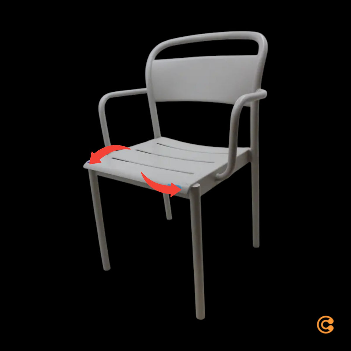 Muuto - Linear Steel Armchair Outdoor grau Stuhl Möbel Sitzmöbel SIEHE TEXT/FOTO - 5713295984324