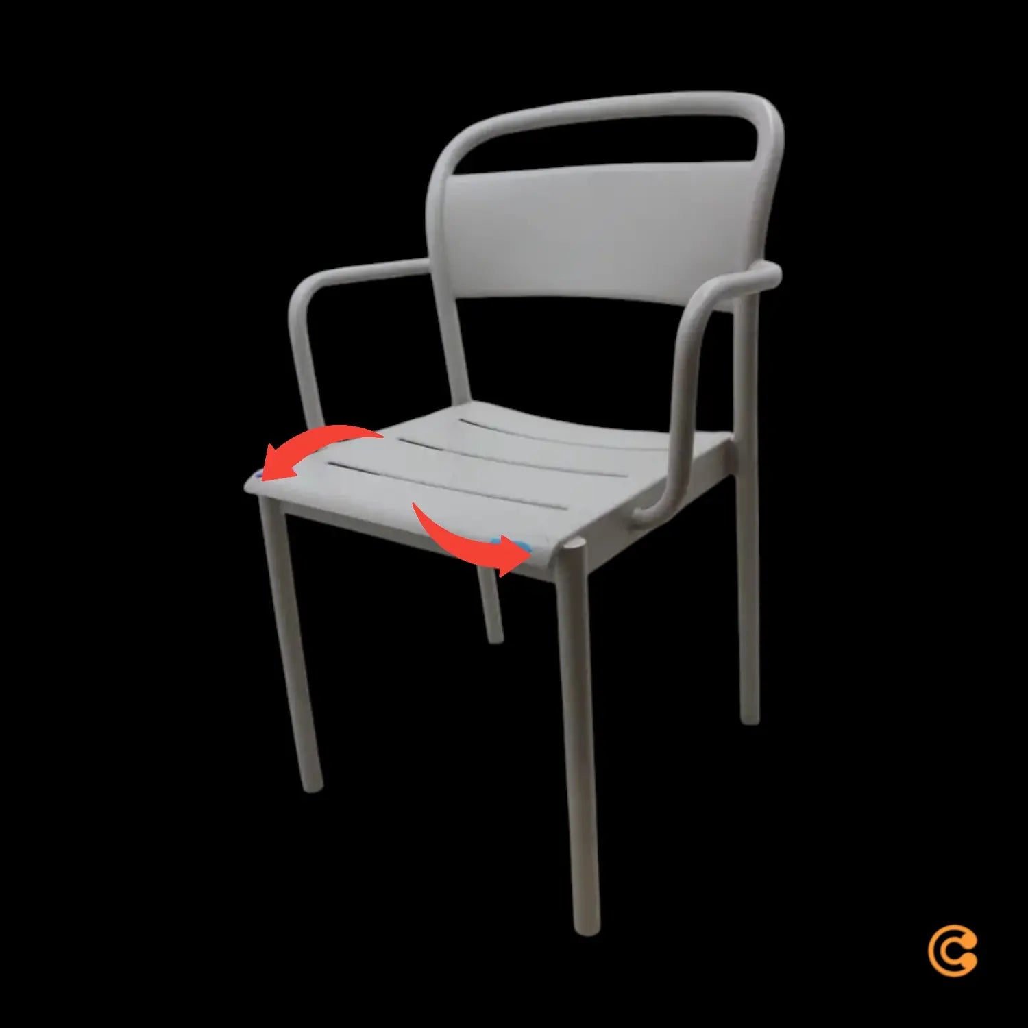 C-Ware Muuto   Linear Steel Armchair Outdoor Grau Stuhl Möbel Sitzmöbel Siehe Text/Foto - 5713295984324