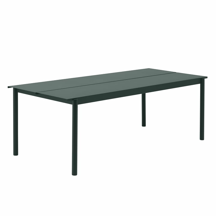 Muuto Linear Steel Outdoor Gartentisch Außentisch Tisch 220 X 90 Cm Dunkelgrün C-Ware - 4251384249592