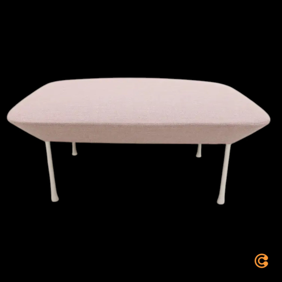 MUUTO Sitzhocker Fußhocker Oslo Pouf Rosa Offwhite Sitzpouf Hocker 45x100x73cm - 5713298404864