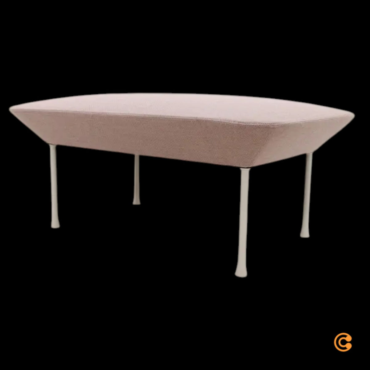 MUUTO Sitzhocker Fußhocker Oslo Pouf Rosa Offwhite Sitzpouf Hocker 45x100x73cm - 5713298404864