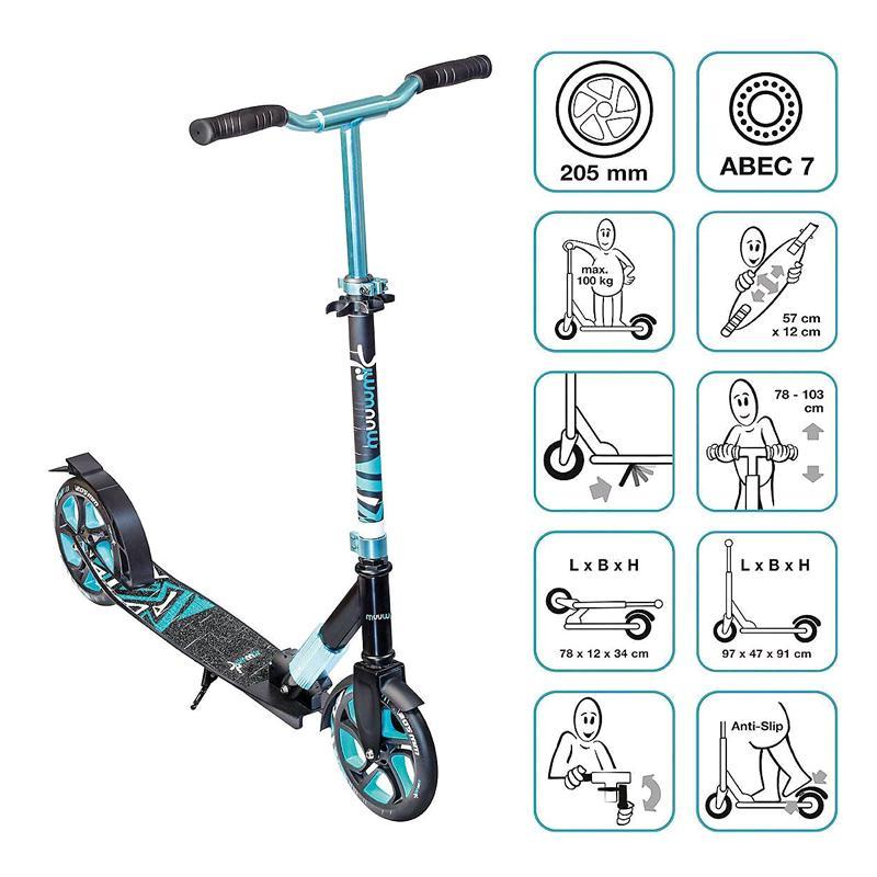 Muuwmi Scooter Roller Kickboard Kinderfahrzeug Deluxe Cityroller Tretroller Kind B-Ware - 4260341185491