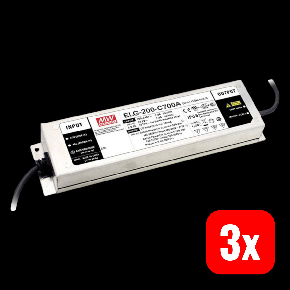 MW LED-Treiber Netzteil Treiber 19968W 416A 48V Metall Montage 3 STÜCK - 4711287442358