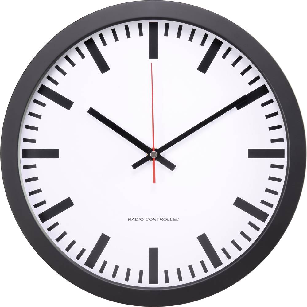 cemon MXP301201 Funk Wanduhr Uhr Funkuhr Analoguhr 300 x 45 mm Schwarz 6 STÜCK - 4064161202433