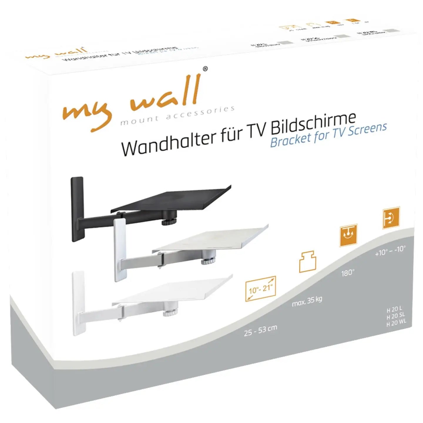 B-Ware My Wall Lautsprecher Wandhalterung Boxen Halterung Weiß Drehbar Schwenkbar H20 Wl - 4012386136552