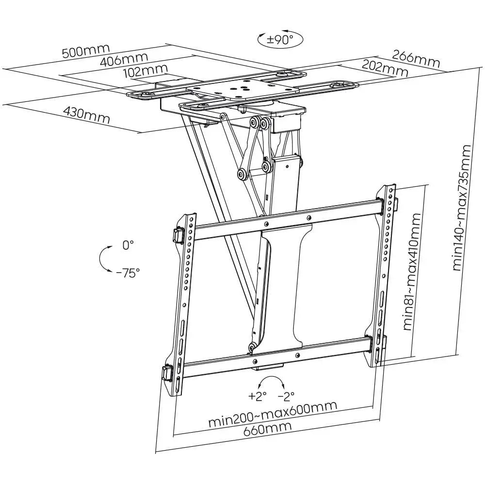 B-Ware My Wall Tv Deckenhalterung Motorisiert Klappbar 32"   75" Fernbedienung Hl49 Ml  - 4012386137009