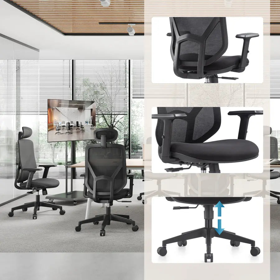 B-Ware My Buero Bürostuhl Drehstuhl Stuhl Blacore Netzstoff Stoff Schwarz Polyester - 4064323107101