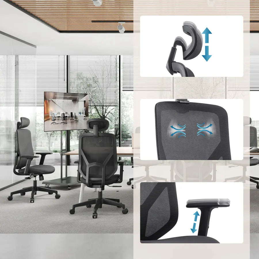 B-Ware My Buero Bürostuhl Drehstuhl Stuhl Blacore Netzstoff Stoff Schwarz Polyester - 4064323107101