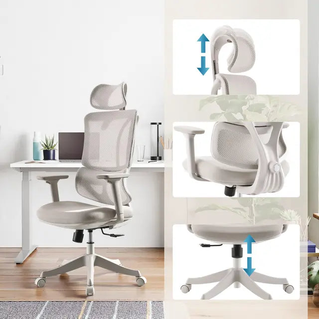 B-Ware My Buero Bürostuhl Drehstuhl Ergomy Stuhl 3 D Netzstoff Sitz Stoff Beige724 - 4064323108214