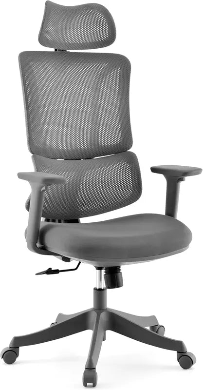 B-Ware My Buero Bürostuhl Drehstuhl Ergomy Colore Rückenlehne Lordosenstütze Grau628 - 4064323108252