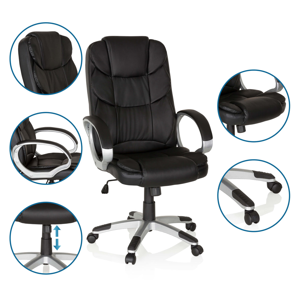 MyBuero Chefsessel RELAX BY155 Stuhl Bürostuhl Schreibtischstuhl Sessel schwarz - 4251084659332