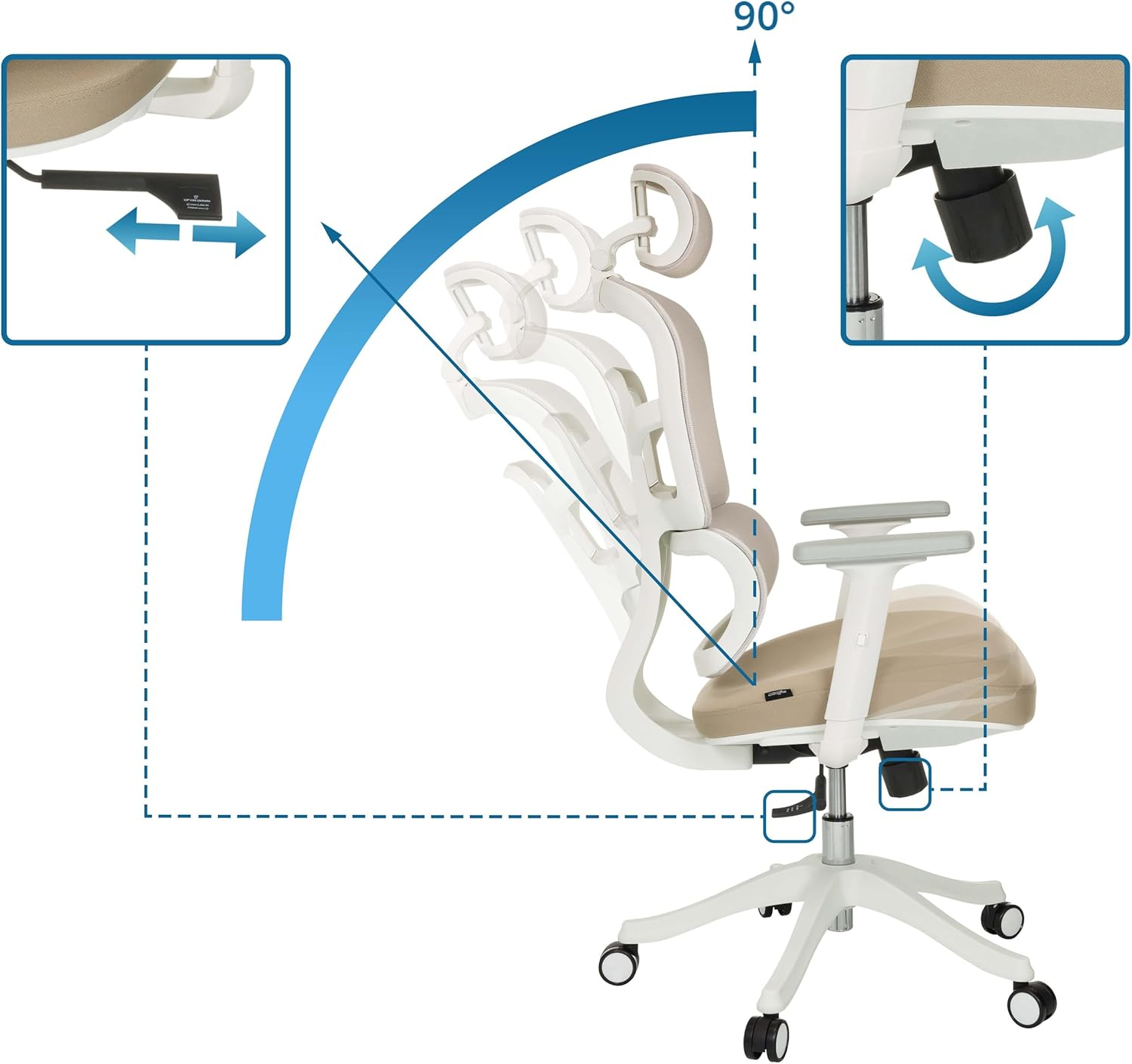 B-Ware My Buero Drehstuhl Ergonomisch Ergomy I W Bürostuhl Schreibtischstuhl Beige 242 - 4064323107309
