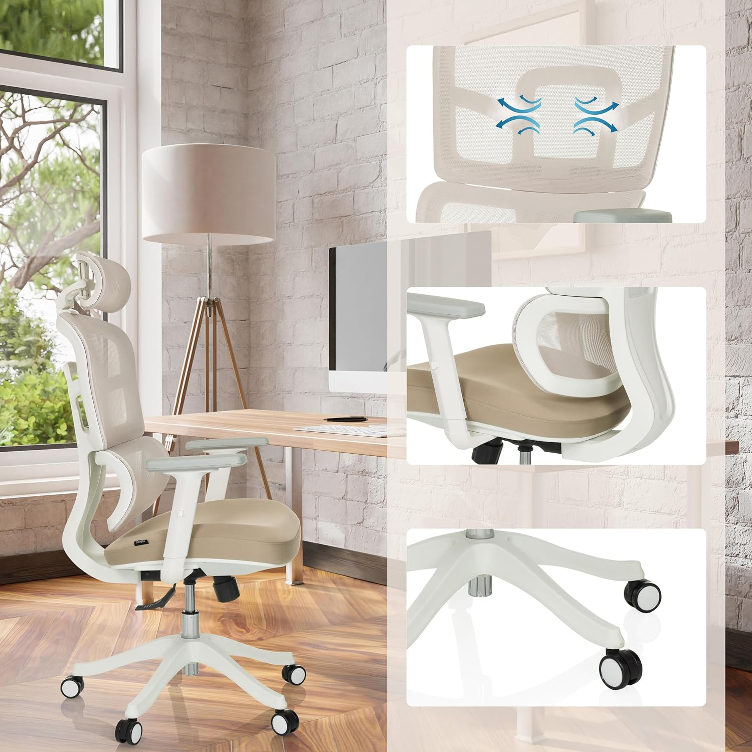 B-Ware My Buero Drehstuhl Ergonomisch Ergomy I W Bürostuhl Schreibtischstuhl Beige 242 - 4064323107309