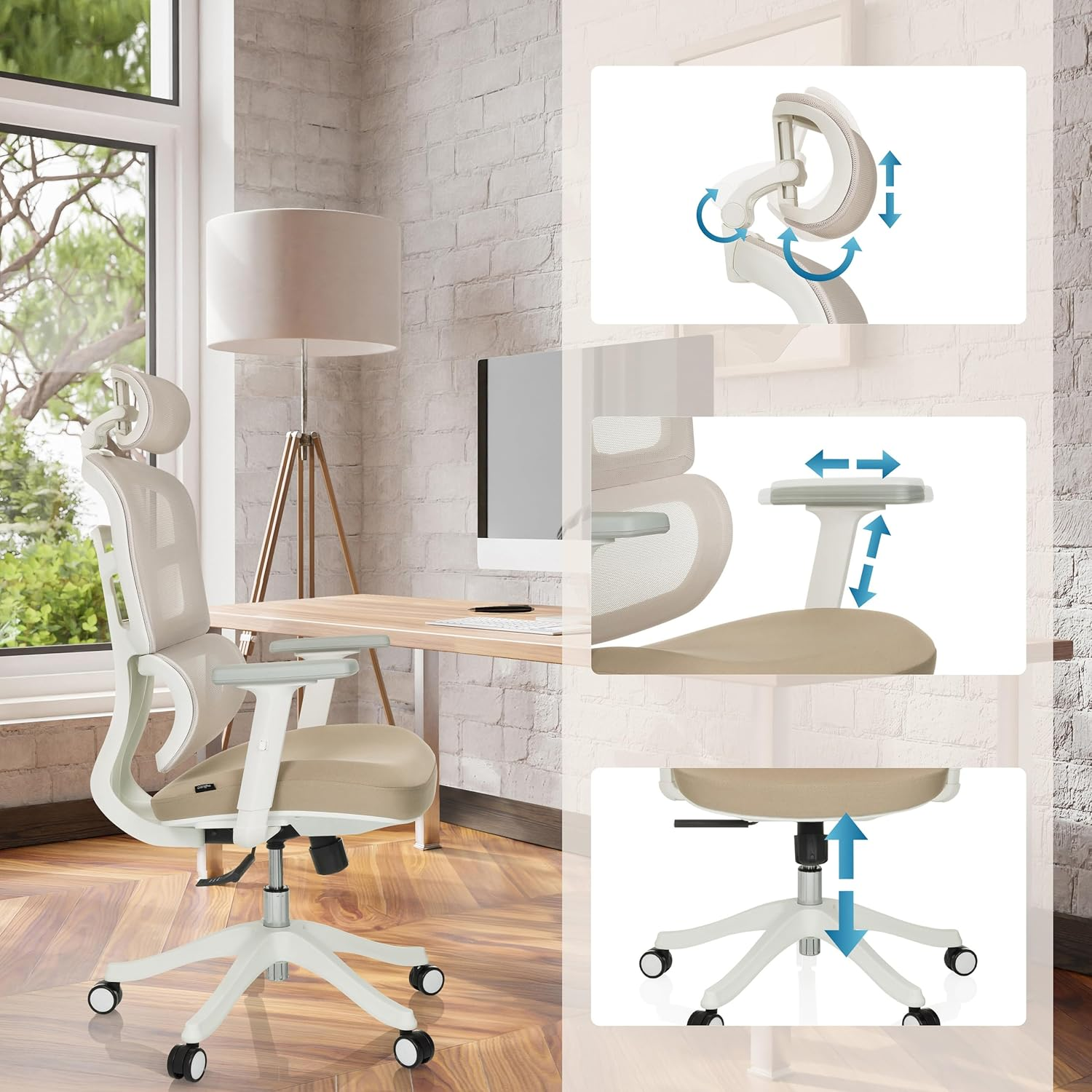 B-Ware My Buero Drehstuhl Ergonomisch Ergomy I W Bürostuhl Schreibtischstuhl Beige 242 - 4064323107309