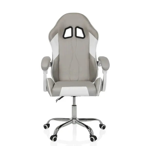 B-Ware My Buero Gaming Stuhl Bürostuhl Gamebreaker W03 Stoff Grau Weiß Ergonomisch - 4064323107538