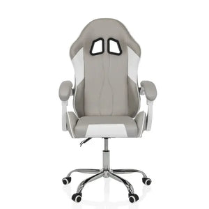 B-Ware My Buero Gaming Stuhl Bürostuhl Gamebreaker W03 Stoff Grau Weiß Ergonomisch