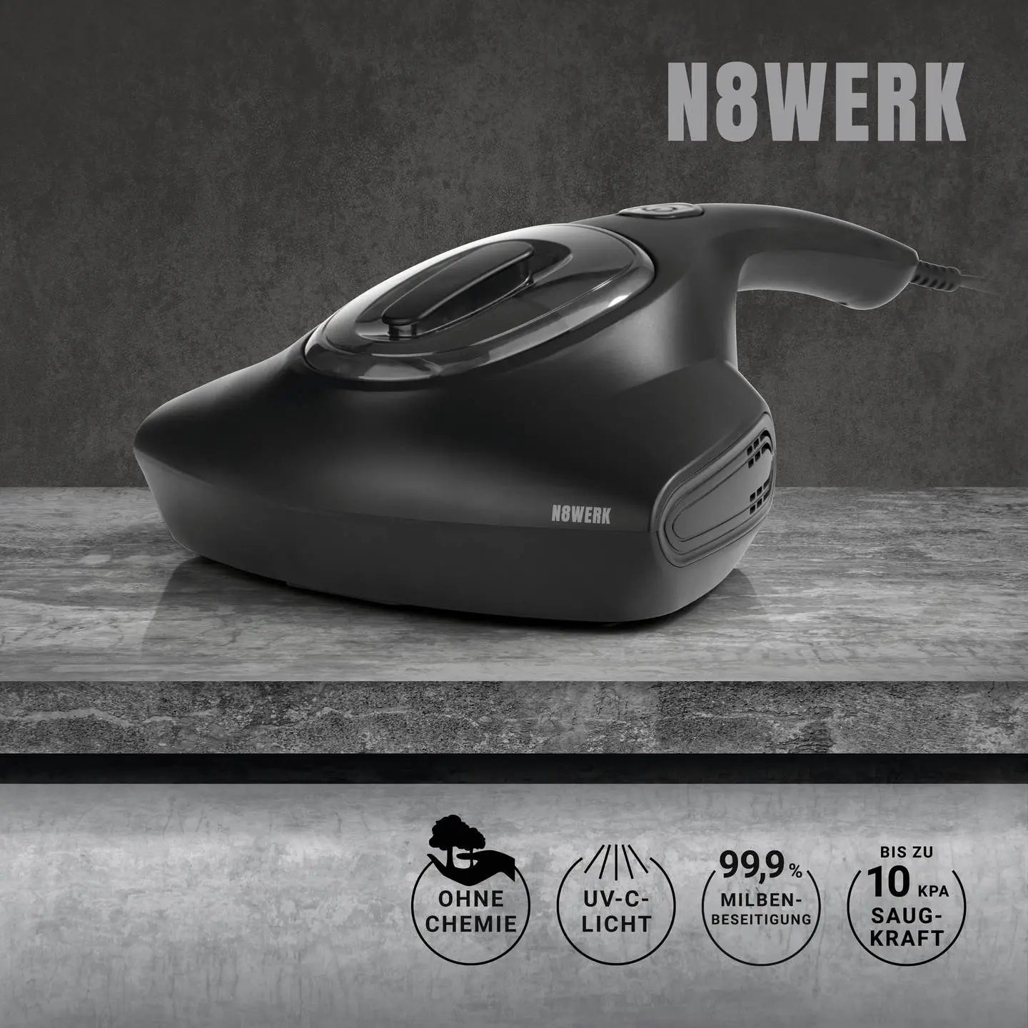 B-Ware N8 Werk Milben Handstaubsauger Milbensauger Schwarz Uvc Licht Polstermöbel - 4052926019976