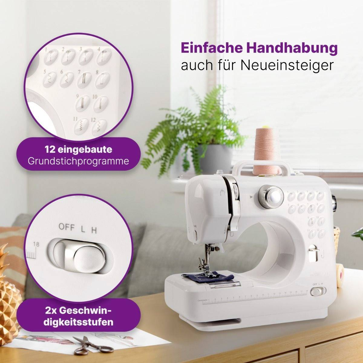 B-Ware Clatronic Handnähmaschine Nm 3795 Weiß Nähmaschine Nähgerät Siehe Text/Foto - 4006160639902