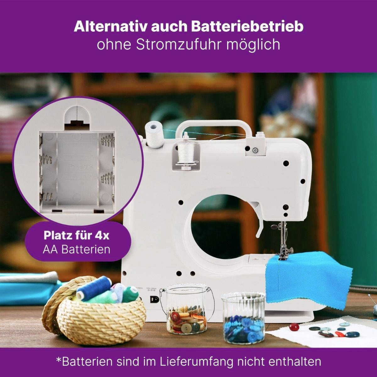 B-Ware Clatronic Handnähmaschine Nm 3795 Weiß Nähmaschine Nähgerät Siehe Text/Foto - 4006160639902