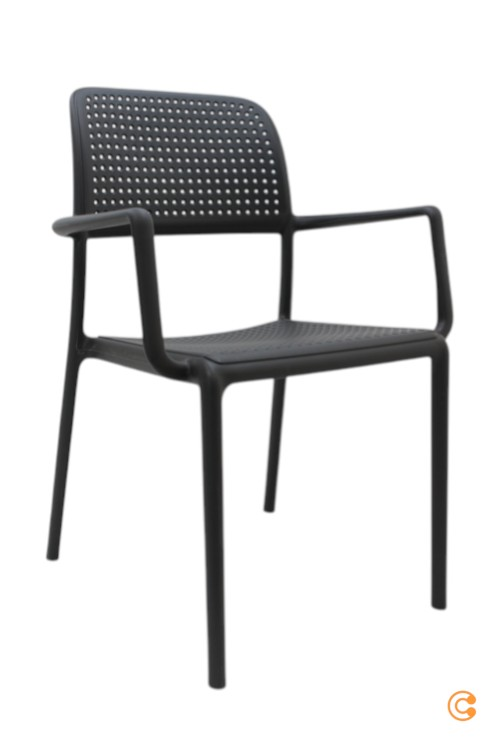 Nardi Bora Armlehnstuhl Lehnstuhl Stuhl Esszimmerstuhl Gartenstuhl Anthrazit B-Ware - 8010352242029