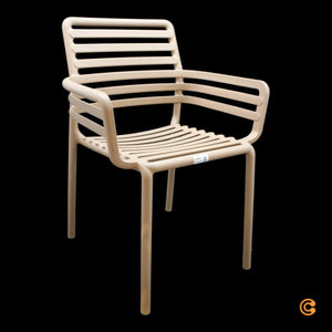 B-Ware Nardi Armlehnstuhl Sessel Gartenstuhl Outdoor Cappuccino Stapelbar Kunststoff