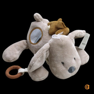 B-Ware Nattou Kuscheltier Stoffhund Hund Charlie Aktivspielzeug Greifling Vanille