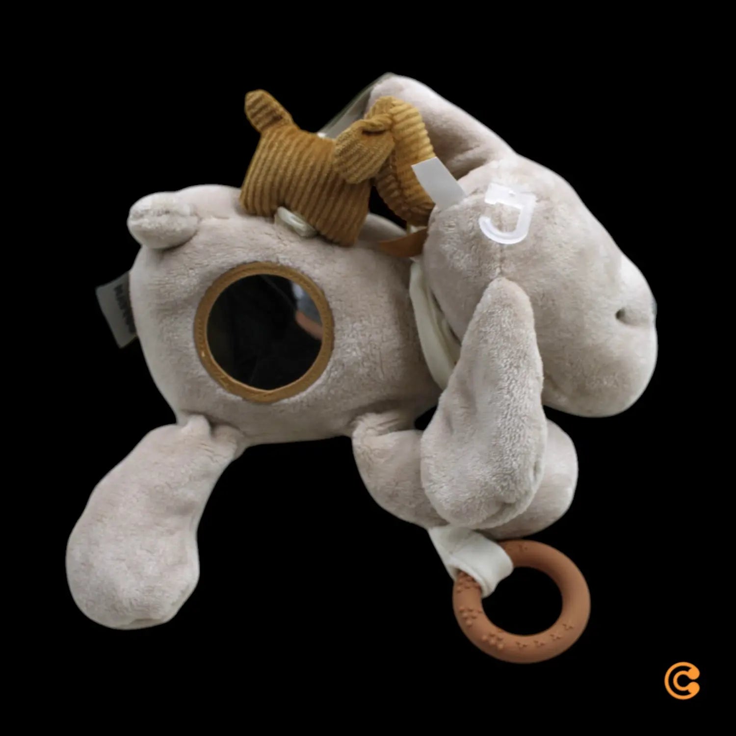 B-Ware Nattou Kuscheltier Stoffhund Hund Charlie Aktivspielzeug Greifling Vanille - 5414673388429
