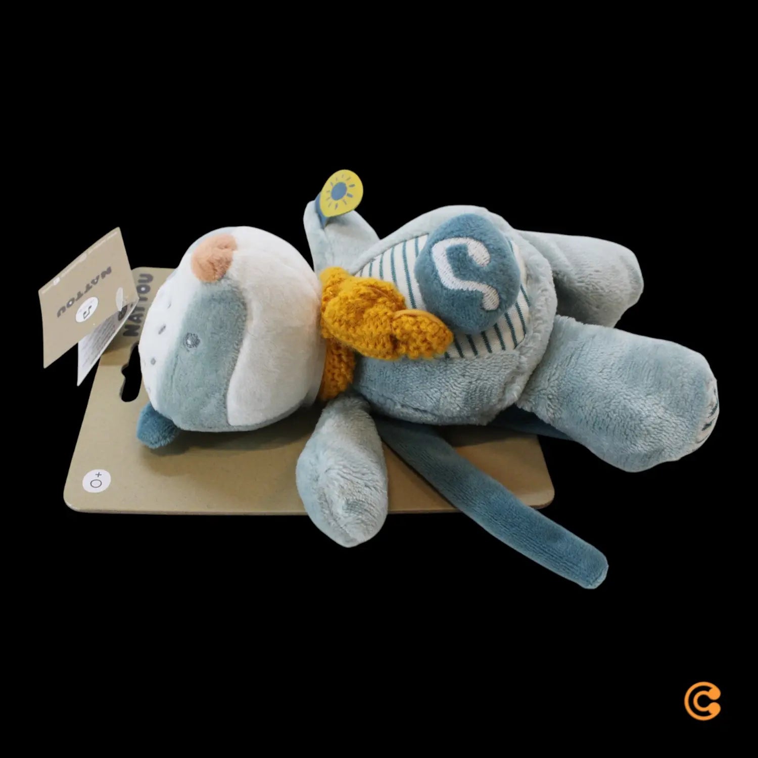 B-Ware Nattou Mini Spieluhr Kuscheltier Spieluhr Dachs Felix Dusty Blau 22cm - 5414673595063