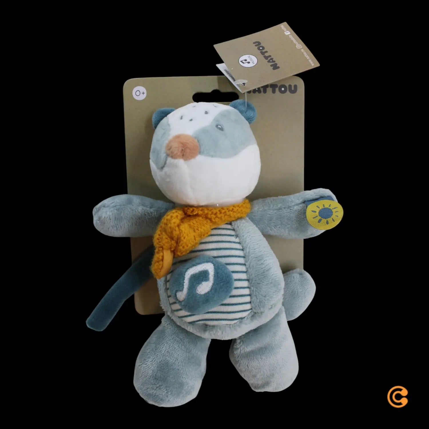 B-Ware Nattou Mini Spieluhr Kuscheltier Spieluhr Dachs Felix Dusty Blau 22cm - 5414673595063