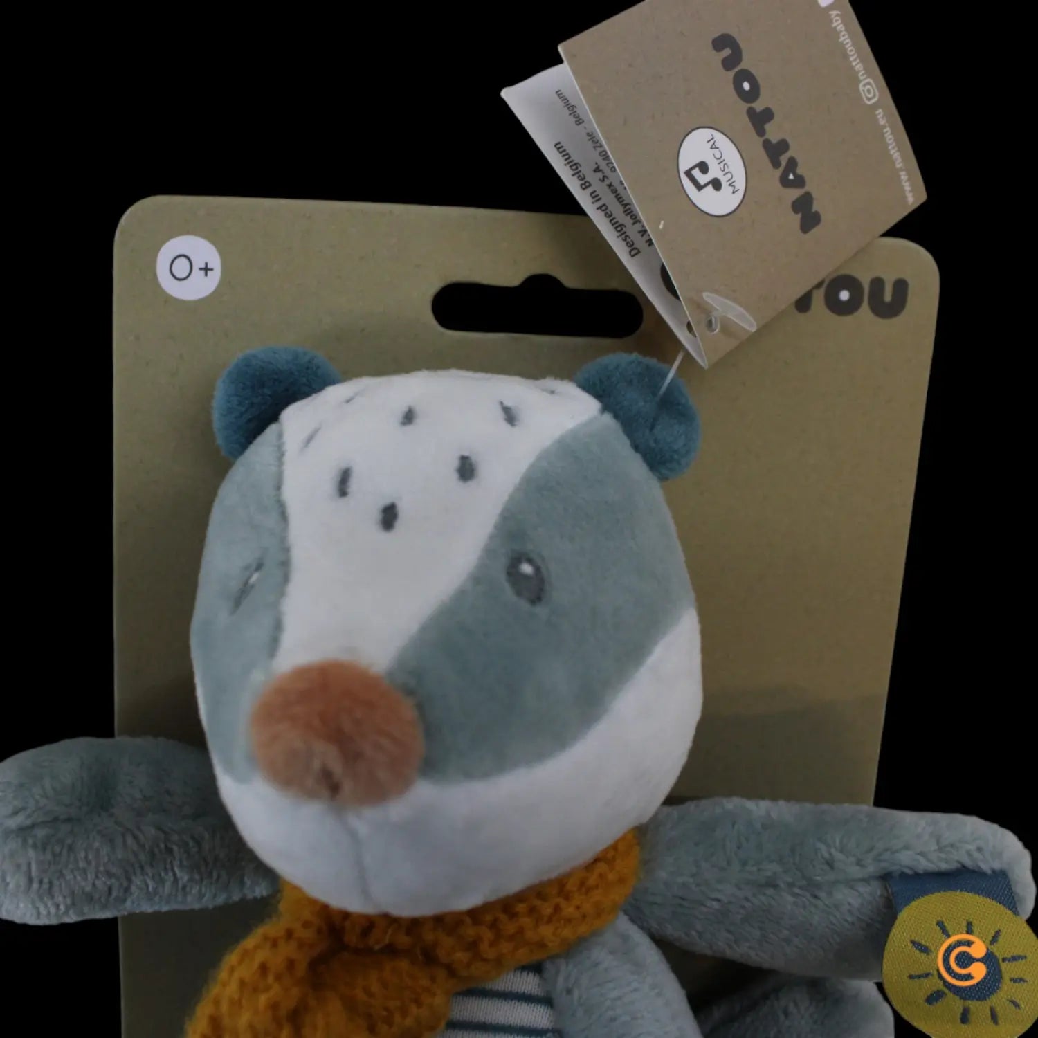 B-Ware Nattou Mini Spieluhr Kuscheltier Spieluhr Dachs Felix Dusty Blau 22cm - 5414673595063