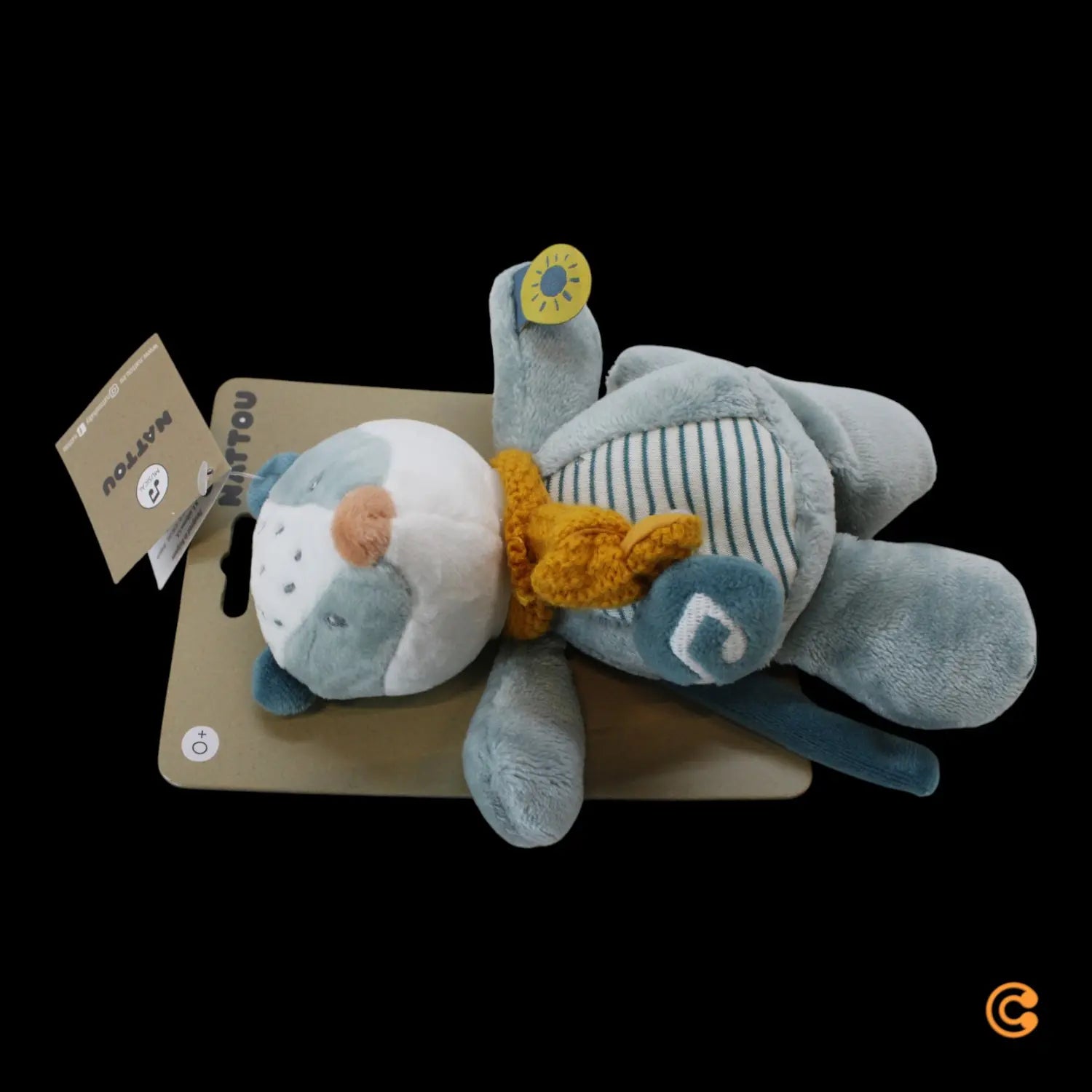 B-Ware Nattou Mini Spieluhr Kuscheltier Spieluhr Dachs Felix Dusty Blau 22cm - 5414673595063