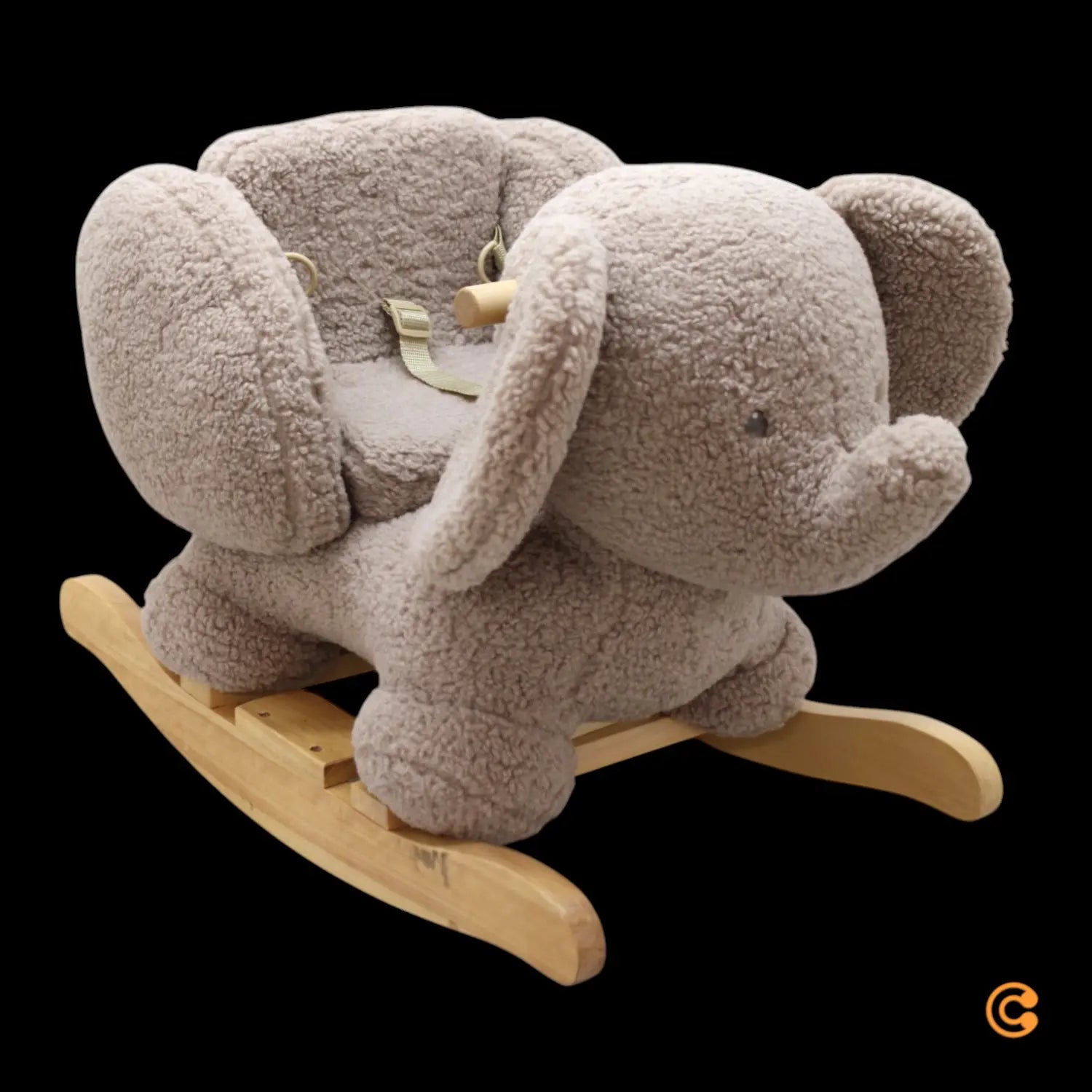B-Ware Nattou Schaukeltier Wipptier Elefant Plüschtier Taupe Braun Stoff Rückenlehne - 25414673544010