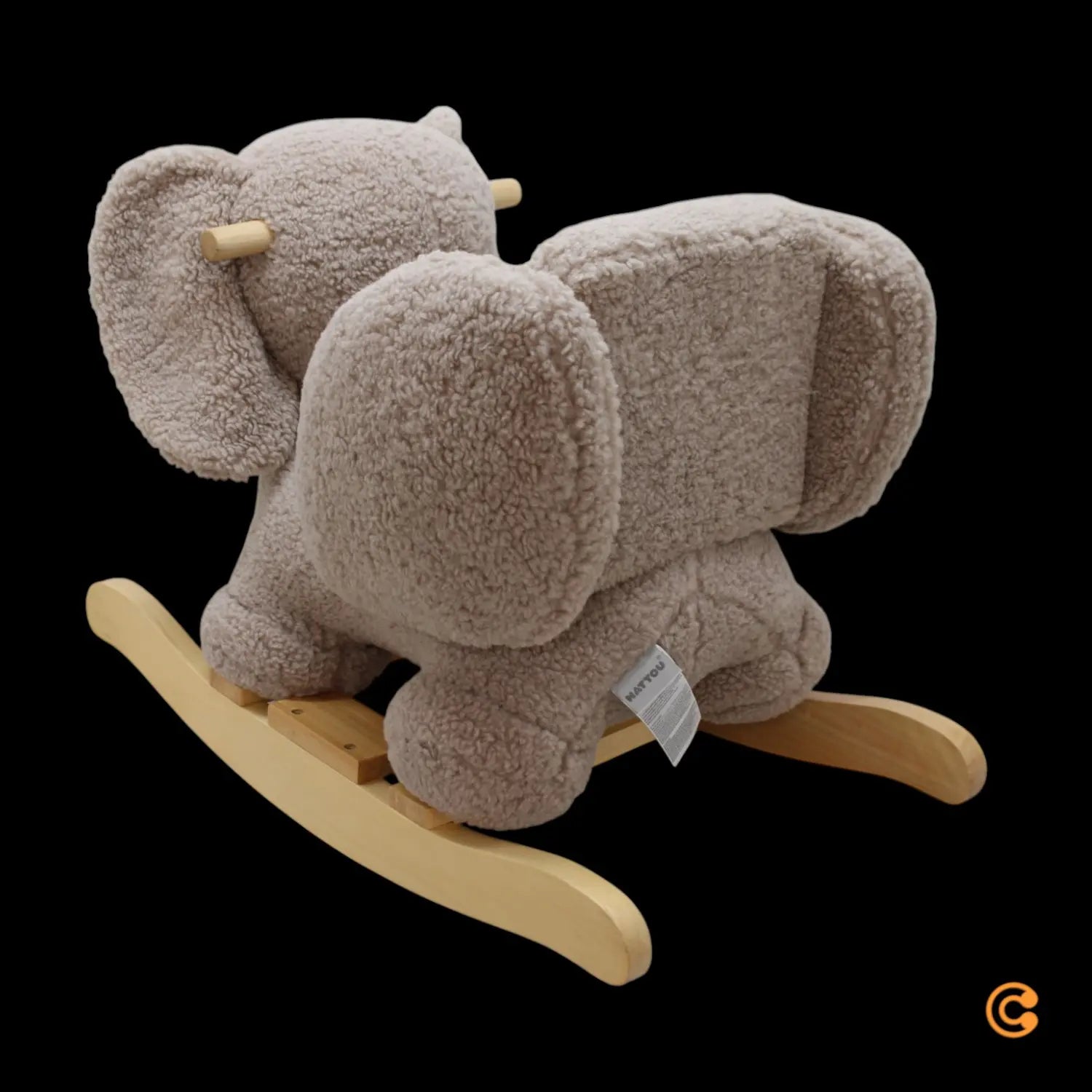 B-Ware Nattou Schaukeltier Wipptier Elefant Plüschtier Taupe Braun Stoff Rückenlehne - 25414673544010